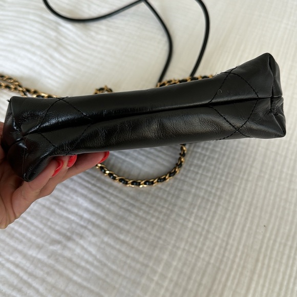 Chanel Mini Hobo 22 Black w Gold Hardware - Picture 11 of 15